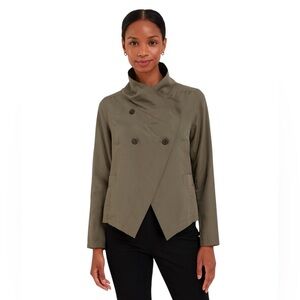 Sandra Angelozzi M Women's Taupe Double-Breasted Blouse